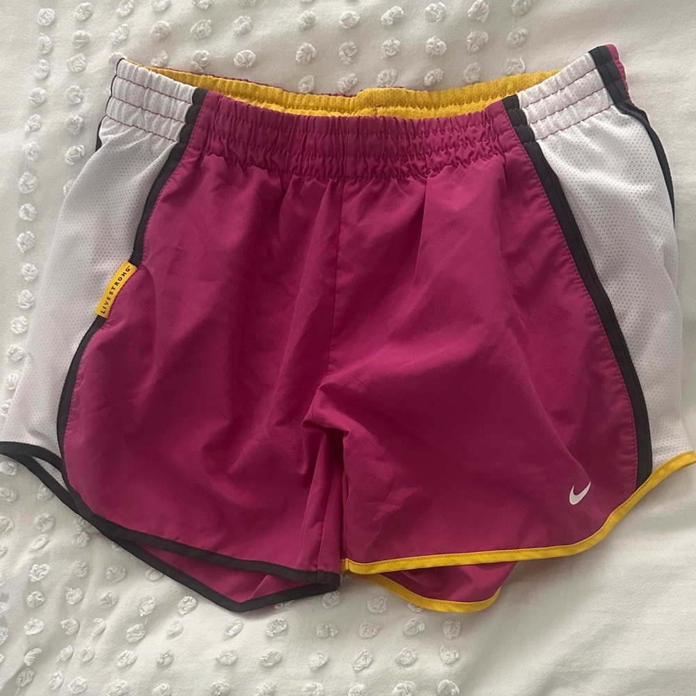 Nike Women's Fuchsia and Yellow Athletic Shorts